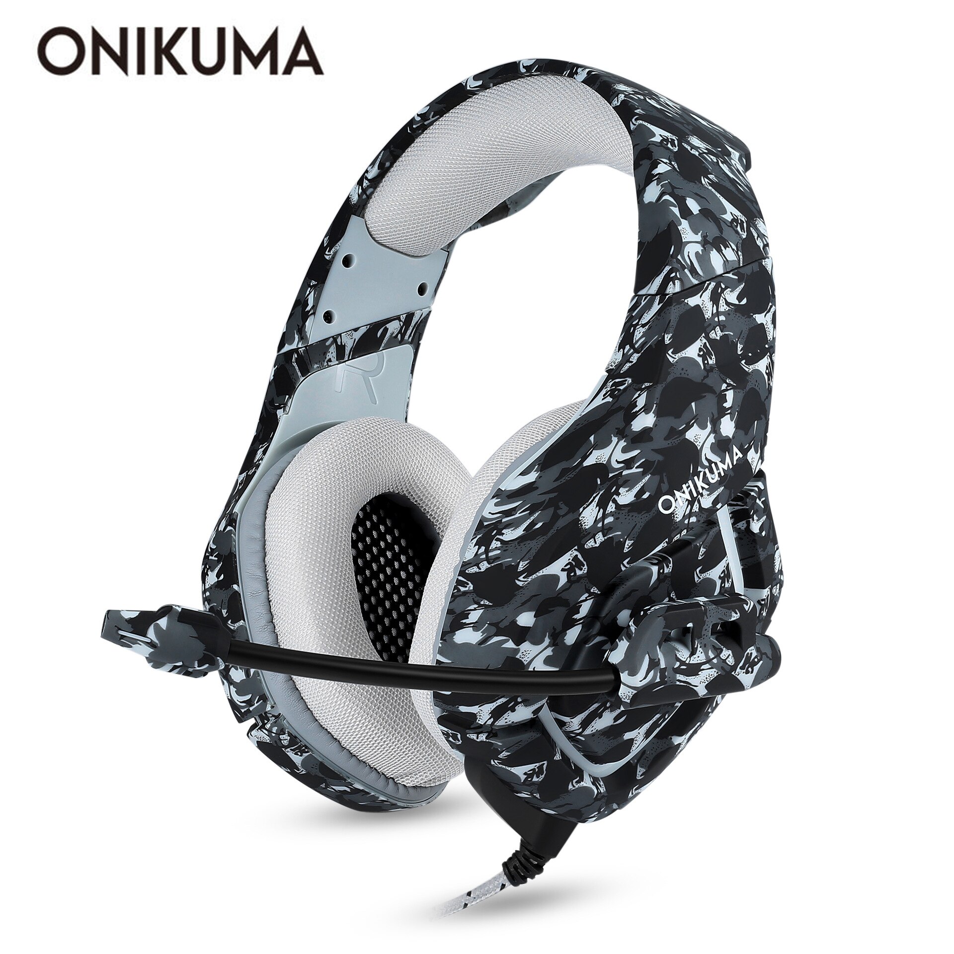 ONIKUMA K1 Camouflage PS4 Headset Bass Gaming Hoofdtelefoon Game Oordopjes Casque met Mic voor PC Mobiele Telefoon Xbox Een tablet