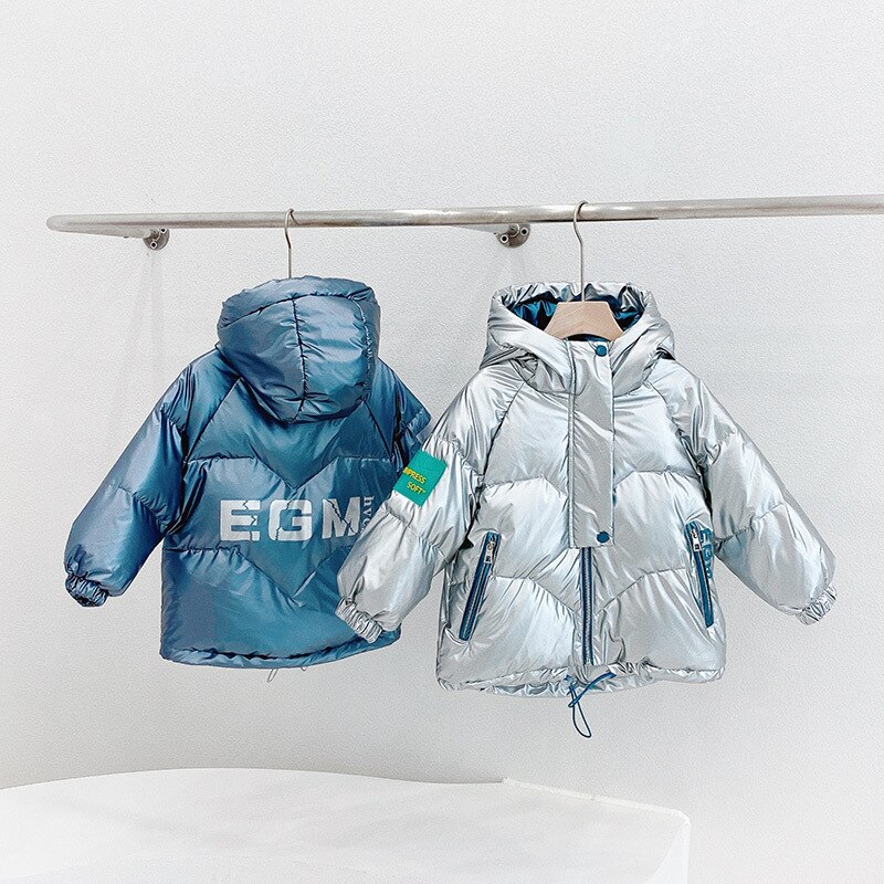 Waterdichte Blingbling Hooded Warm Down Jas 91%-94% Witte Eendendons Jas Winter Kinderkleding