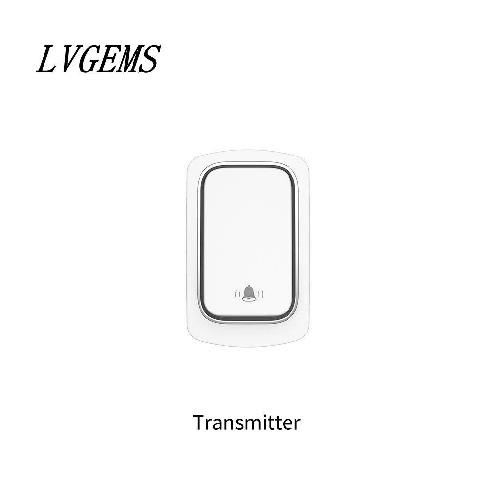 Sino de porta sem fio, com conector eua, ue, reino unido, à prova d&#39;água, sem fio, 150m de distância, 32 músicas, para porta de boas vindas: 1Button White / EUA