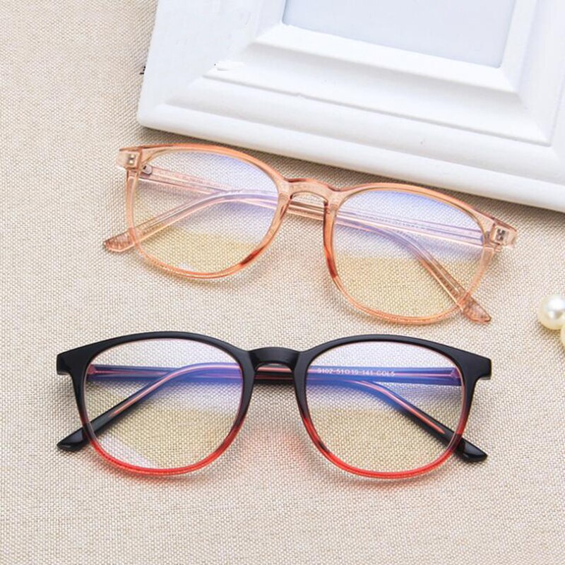 TR90 Ultra Light Round spectacle frame Women's Transparent Clear Lens Female Girl Myopia Nerd Glasses Without Diopters