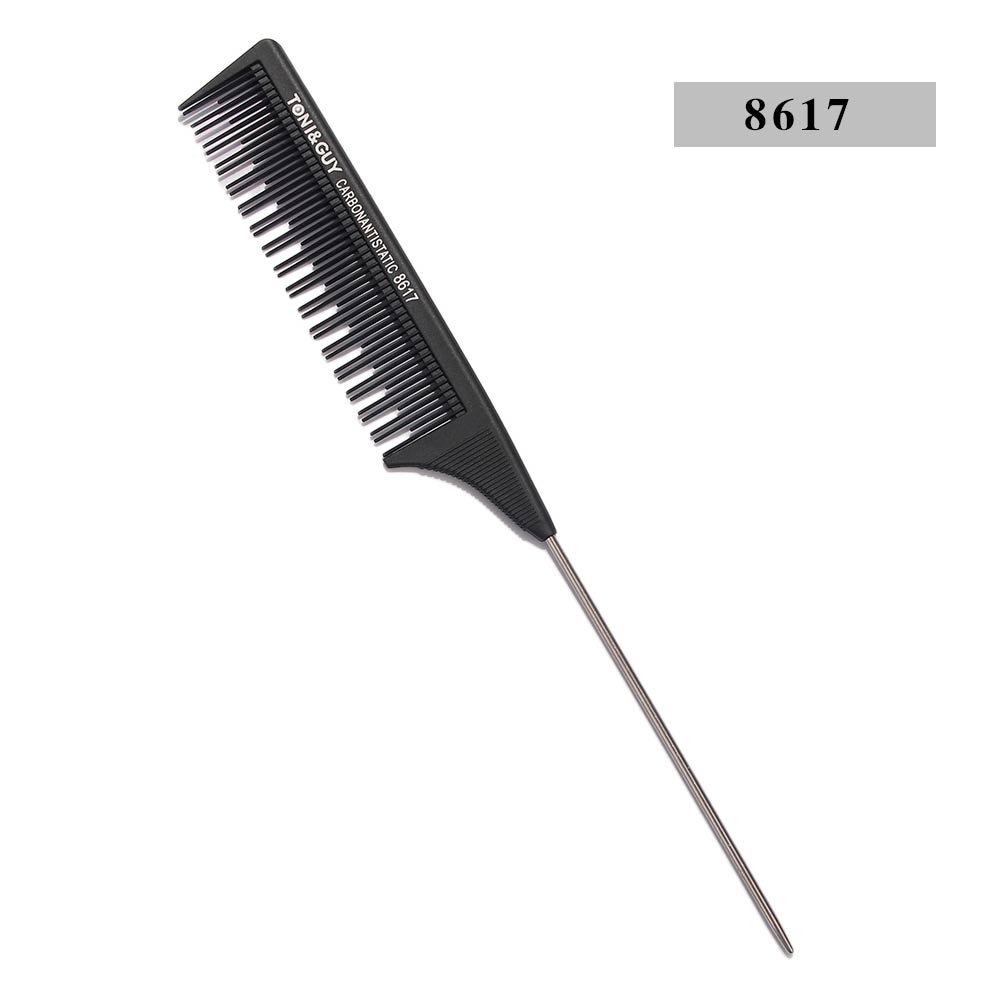 Peine de dientes finos de Metal para peluquería, peine de cola de rata de plástico negro, cepillos de pelo, herramientas de belleza, novedad