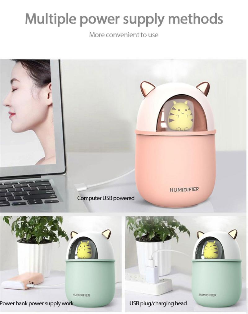 Mini Luchtbevochtiger Slaapkamer Essentiële Luchtbevochtiger Diffuser Met Led Omgevingslicht Voor Slaapkamers Woonkamers En Auto 'S