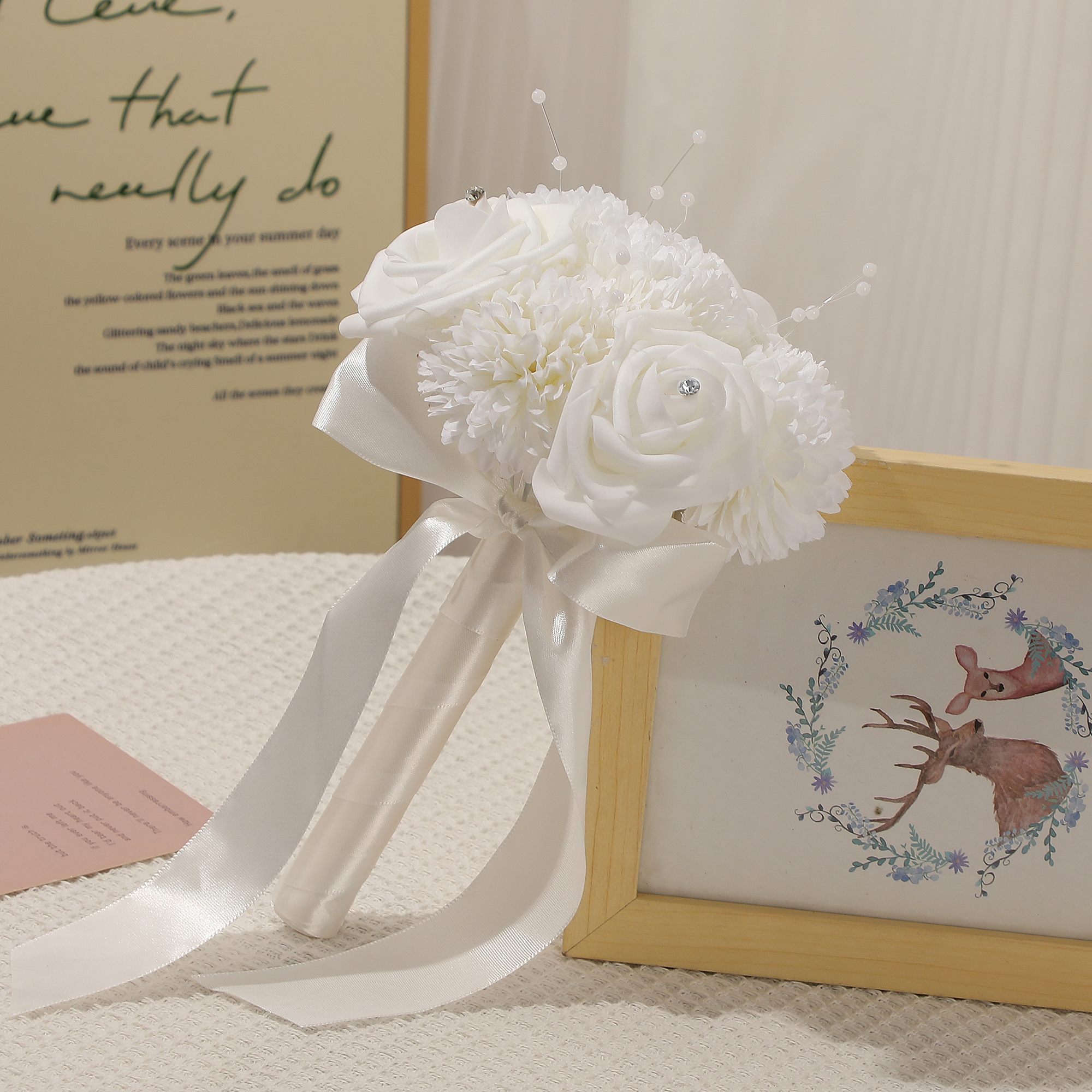 Brautstrauß-einstellen für brautjungfern – handblumen zur dekoration von kirchenhochzeiten, Ideal für bräute und hochzeitsfeiern: Ursprünglich Titel