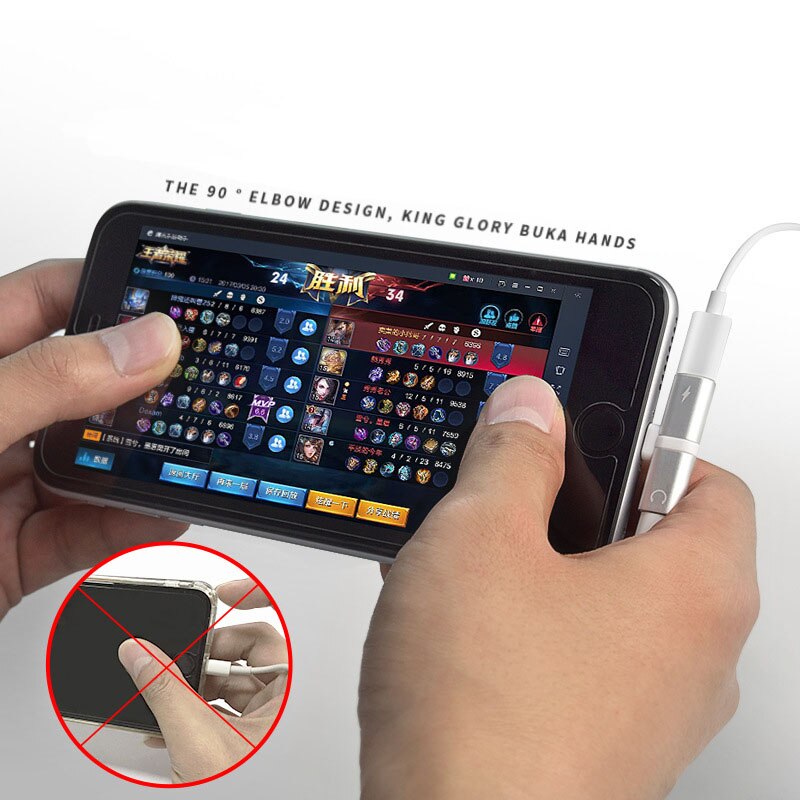 til iphone 7 8 Plus x xr lydlading dobbel adapter splitterkabel til lynkontakt til øretelefon aux-kabel-kontakt omformer
