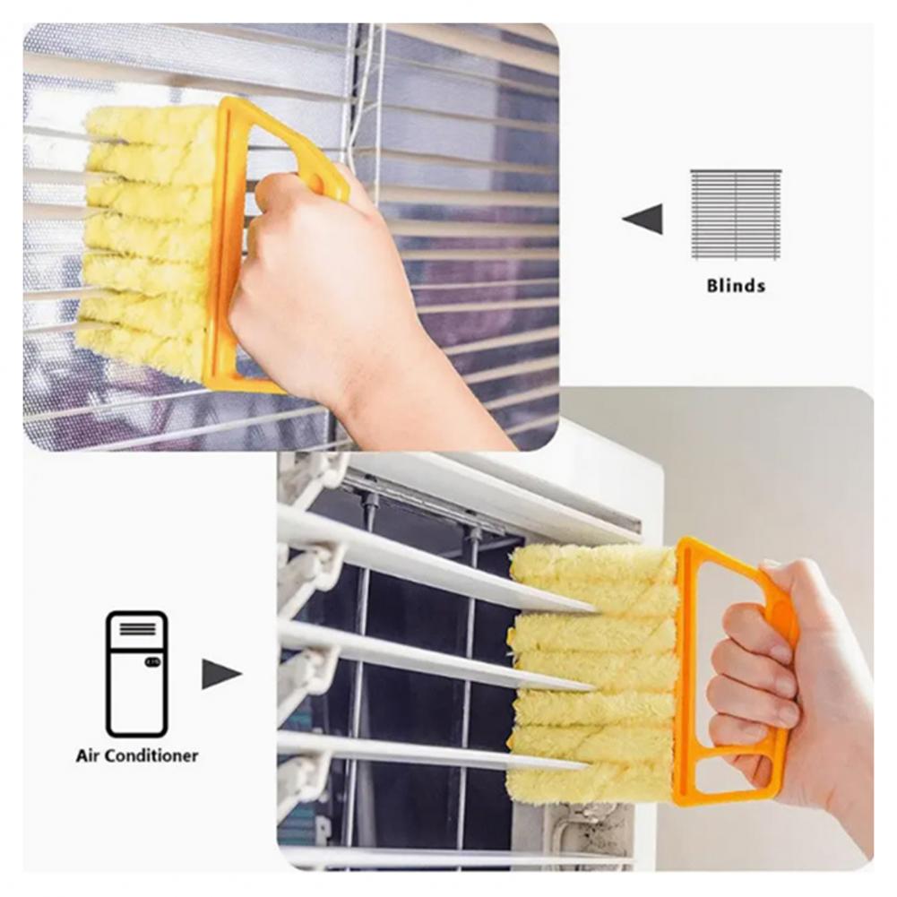 Blind Cleaning Brush Ergonomic Handle Soft Plush Blind Duster Soft Plush Non-Damaging Duster Brush Plastic Blind Cleaner