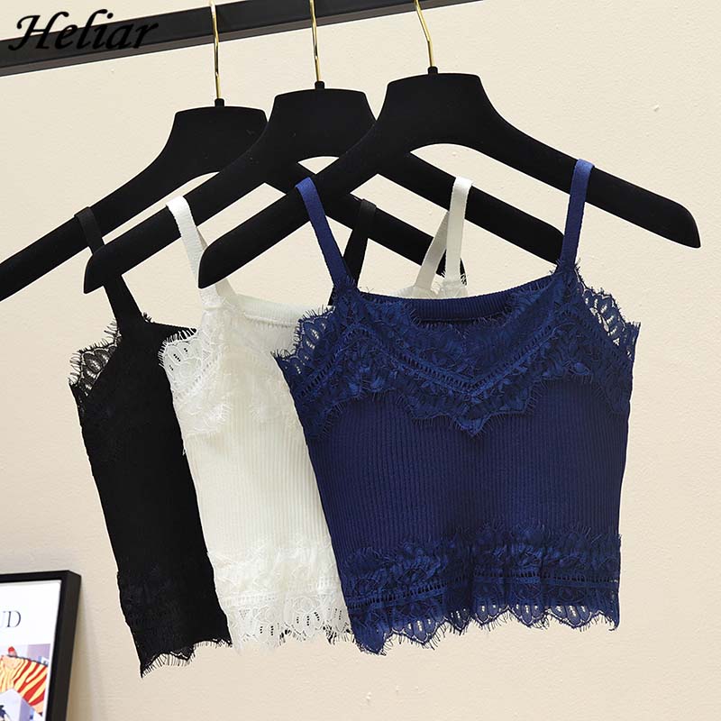 Heliar tricô casoles coreano espaguete estilingue branco sexy colete feminino camis 2019 verão casual hallow fora do laço soles