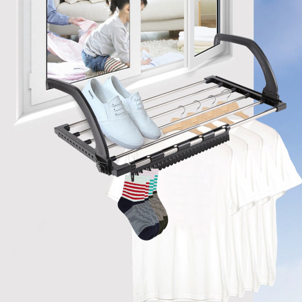 Vouwen Handdoek Droogrek Rvs Drogen Schoenenrek Kleren Opknoping Rekken Balkon Drogen Schoenenrek Voor Woonaccessoires