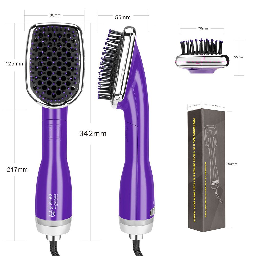 Hair Straightener Air Brushes 2 in 1 Dryer Massage Comb Speed Blower Anti-scald Electric Blowdryer Styling Tools