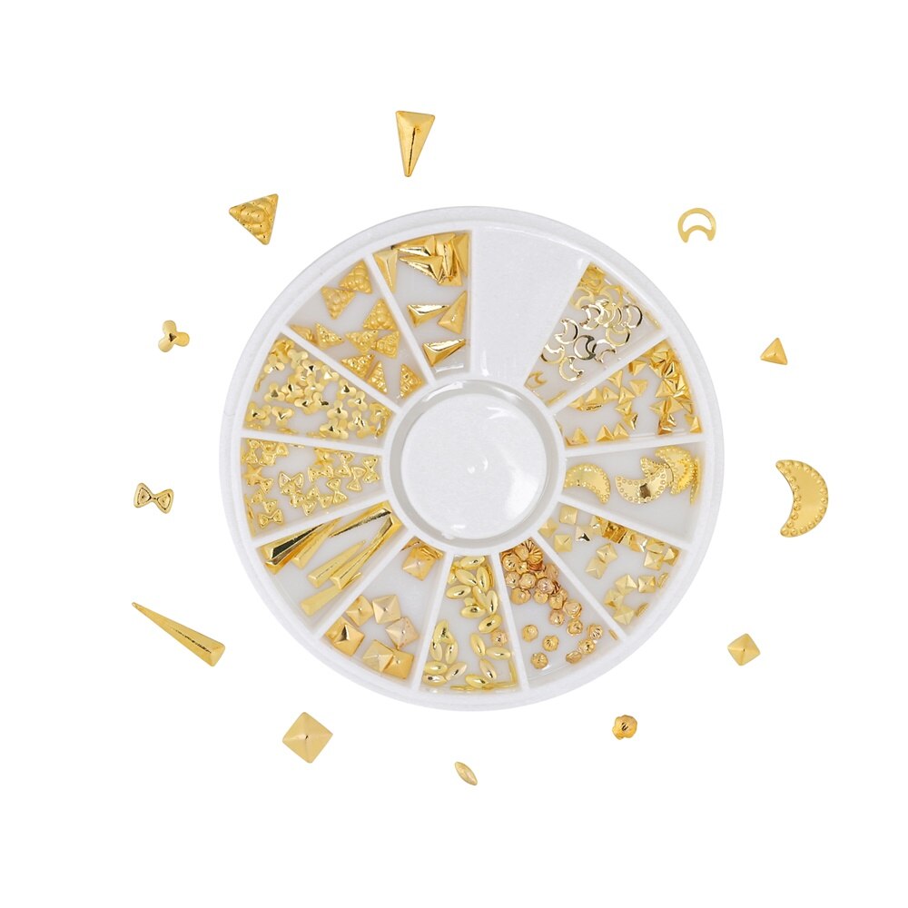 1Box Mini Heart Star Moon Gold Nail Art Glitter Metal 3D Frame Jewelry Epoxy Resin Mold Filling For DIY Crafts Making Decoration: Style 05