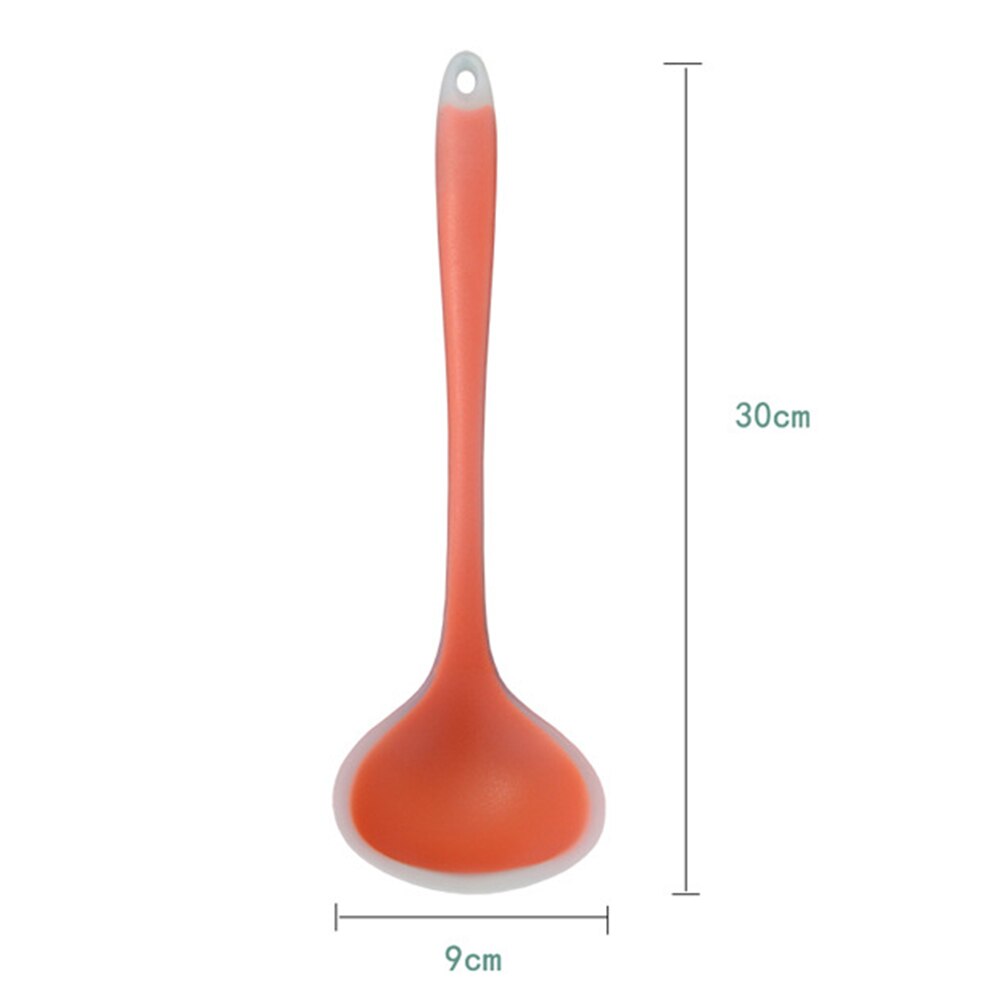 Silicone Nonstick Anti Translucent Handle Soup Spoons Kitchen Cooking Tools