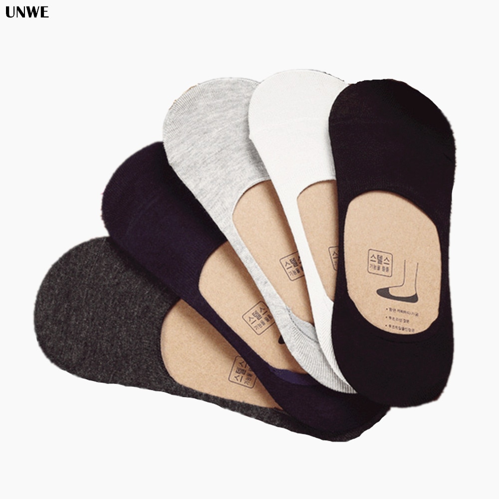 10 Pieces = 5 Pairs Socks Men Invisible Cotton Low Cut Socks Slipper Silicone Anti Skid Boat Socks Unisex Chaussette