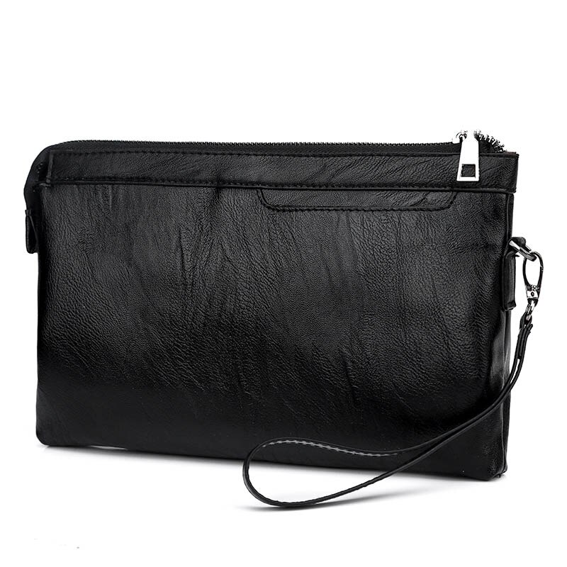 black leather clutch envelope bag men purses and handbags summer business man hand bag small wristlet work bag for phone handbag: large size 30X2X20cm