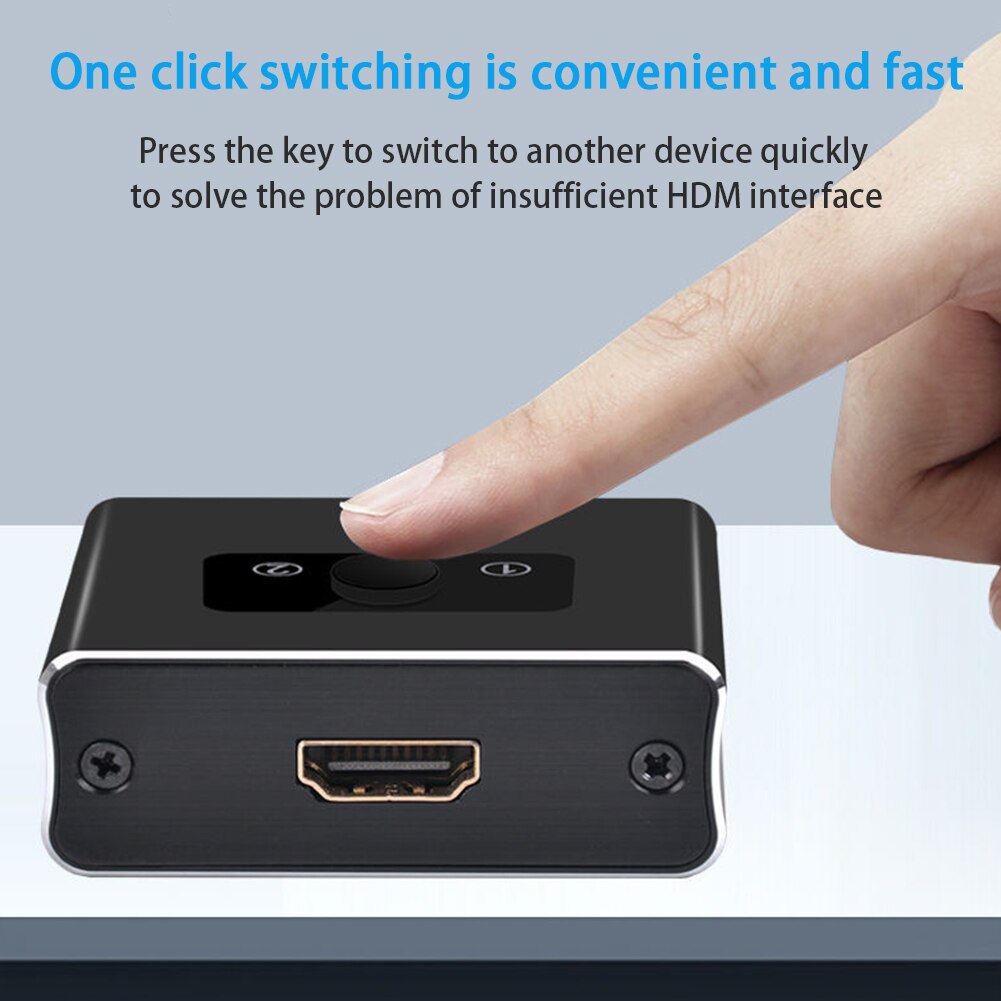 4K 3D Aluminium Alloy Office Laptop High Speed Bidirectional DVD HDTV HDMI Switch Portable 1080P Plug And Play 1 Input 2 Output