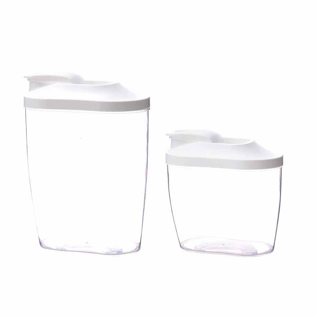 Food Storage Box Top Selling Plastic Cereal Dispenser Storage Box Kitchen Food Grain Rice Container Nice 2 Models White: A