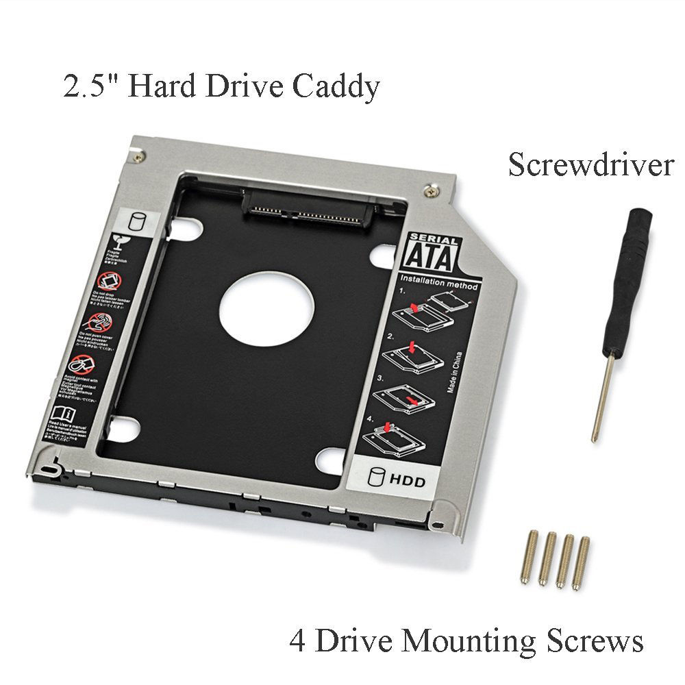 2nd Second SATA HDD SSD Hard Drive Unibody Caddy for MacBook Pro 13&quot; 15&quot; 17&quot;