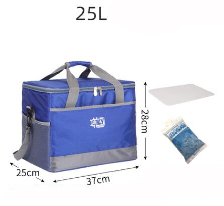 15L/25L Cooler Bag Waterproof Picnic Shoulder Bags For Food Drink Fruit Insulation Thermal Bag Ice Pack ThermaBag refrigerator: 25L Blue