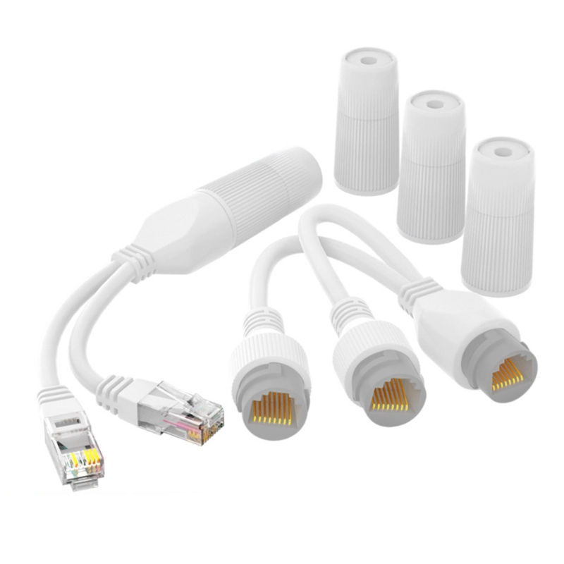 Waterdichte Poe Combiner Splitter Adapter Ethernet Splitter 1 Tot 2 Adapter Gelijktijdig Online Separator Abs-Materiaal: Default Title