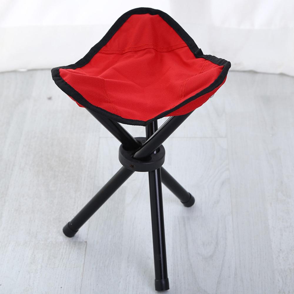 Portable Folding Camping Hiking Beach Chairs BBQ Stool Red Fishing Outdoor Lightweight Three foot stools Casual Fishing Gear