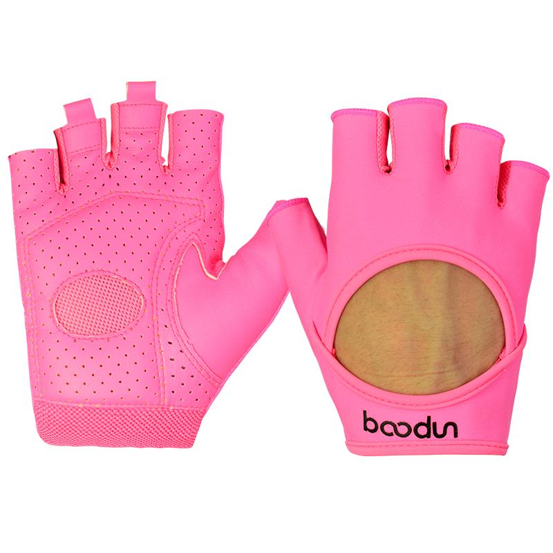 Guantes de gimnasio para entrenamiento de culturismo, guantes deportivos para levantamiento de pesas, guantes antideslizantes para mujer, guantes de Yoga de Color rosa: pink ML