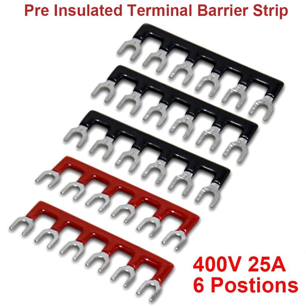 10PCS 25A Dual Row Wire Screw Barrier Terminal Block Power Distribution Terminal for Home Wire with 5 Connector Strips Set