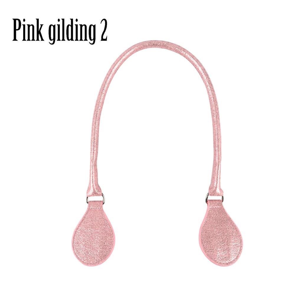 Tanqu Concise Runde Leder 1 Stück Griff mit D Schnalle Tropfen für Klassische Mini Obag Korb Eimer Stadt Chic Frauen handtasche O Tasche: pink gilding-2