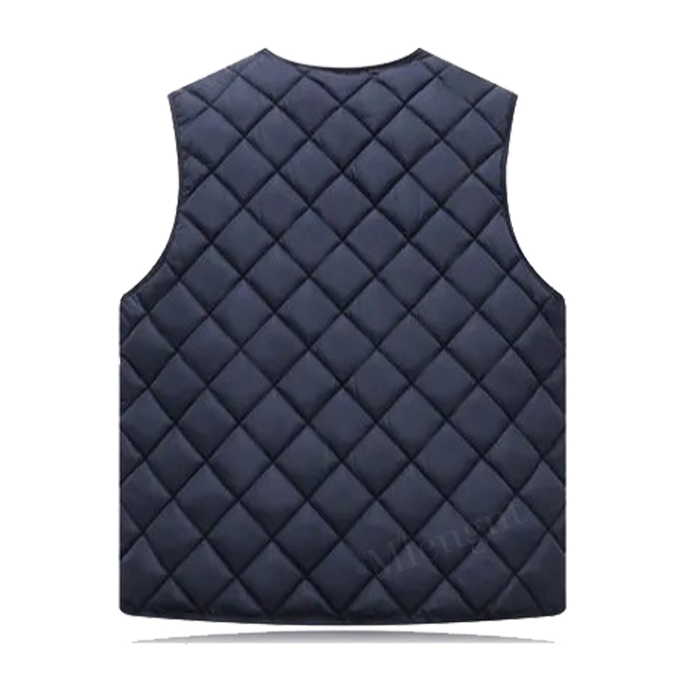 Inverno homens velo colete simples sólido sem mangas losango jaquetas outono casual engrossar quente colete com decote em v casacos roupas masculinas