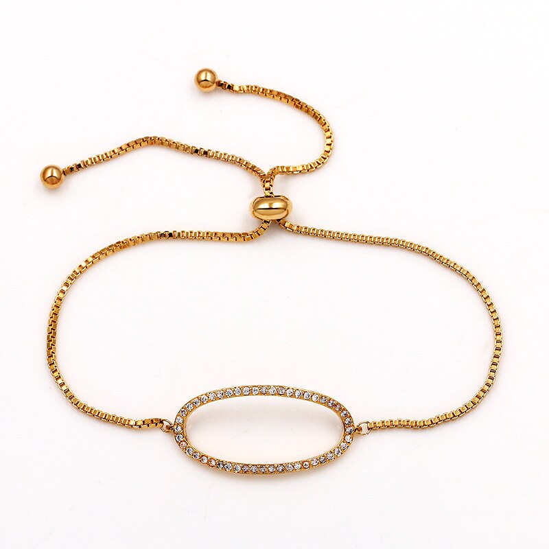 Baiduqiandu ovale vorm kubieke zirkonia kristal cz zirkonia verstelbare trouwarmband