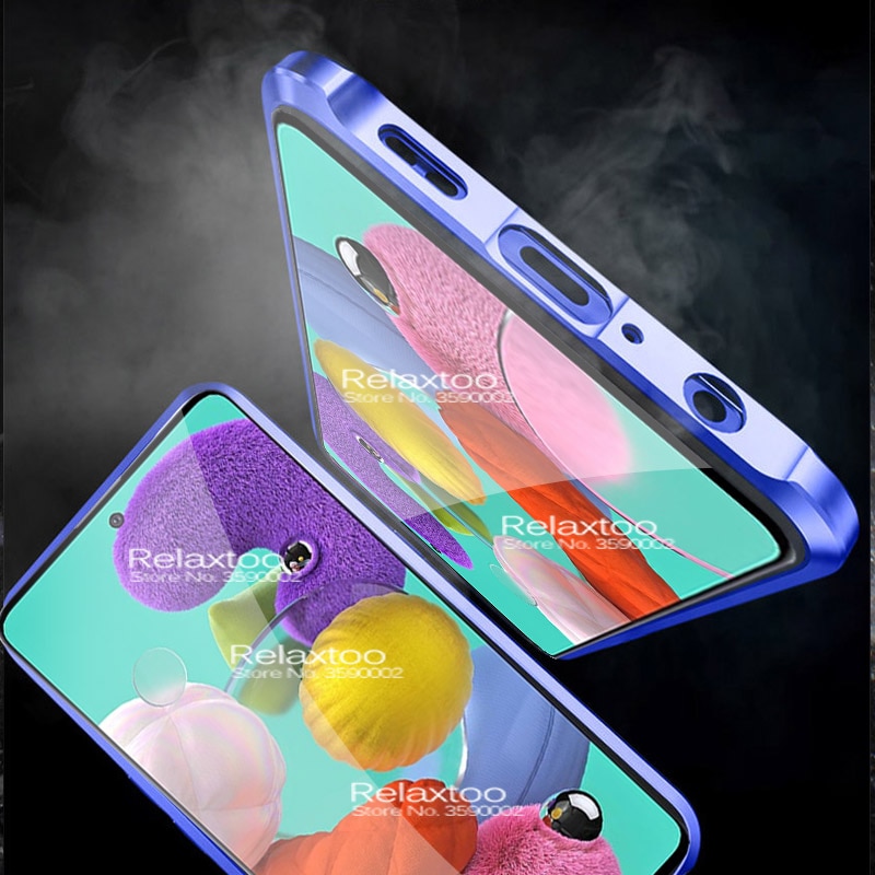 360 ° étui à rabat magnétique pour samsung galaxy a21s a 21 s 21 s a217F Double face verre trempé housse de téléphone coque fundas étuis