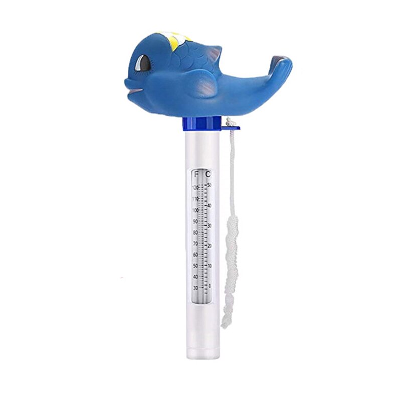 Flydende svømmebassiner termometer vandtemperaturmåler tester mini størrelse vandtemperatur måleinstrumenter 0-50: Blåhval