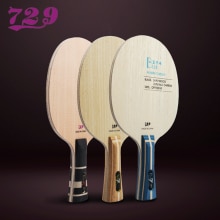 Friendship-Pala de tenis de mesa ALC, paleta de bate de Ping Pong de carbono azul/amarillo Aryl, para ataque rápido con arco, 729
