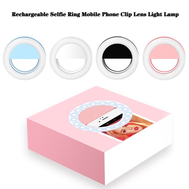 Selfie led ring flash lumiere telefon bærbar led mobiltelefon laptop kamera fotografering lys clip linse lampe til live video