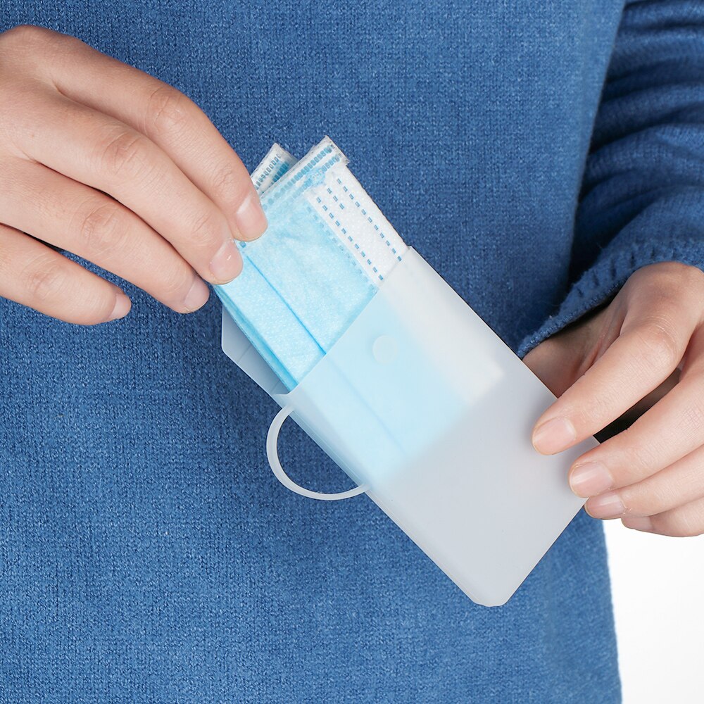 Bolsa portátil de silicona para guardar mascarillas, caja de almacenamiento para tapabocas, reutilizable, a prueba de polvo, 1 unidad