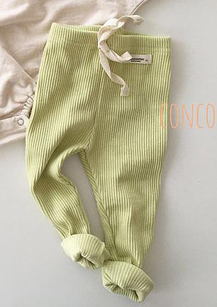 2021 novo bebê menino algodão leggings doces cores calças para meninas pp calças crianças calças casuais infantil listrado leggings: green / 6M  66CM