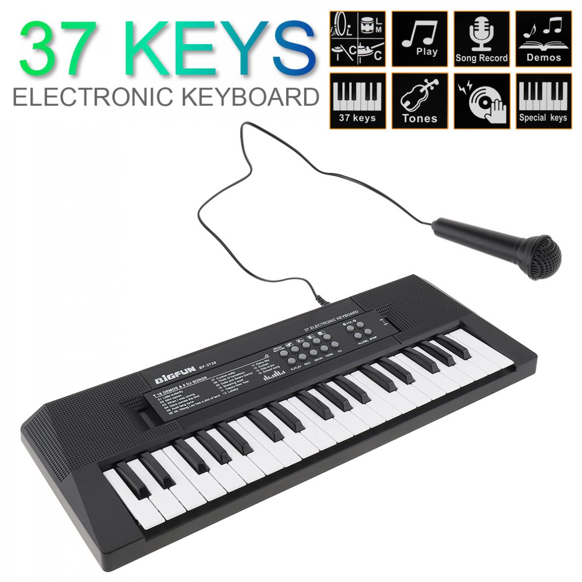 37 Keys Electronic Keyboard Piano Digital Music Key Board with Microphone Musical Enlightenment