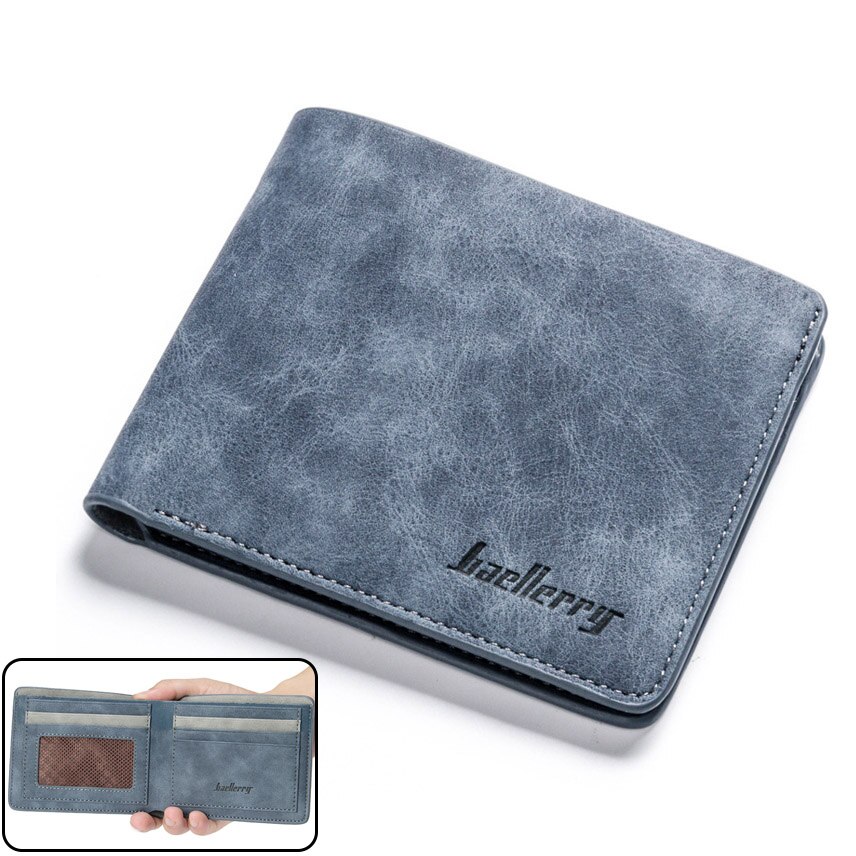 Luxe Heren Portemonnee Lederen Solid Slim Portefeuilles Mannen Pu Leather Bifold Korte Credit Card Houders Portemonnees Zakelijke Portemonnee mannelijke: 4172 Blue