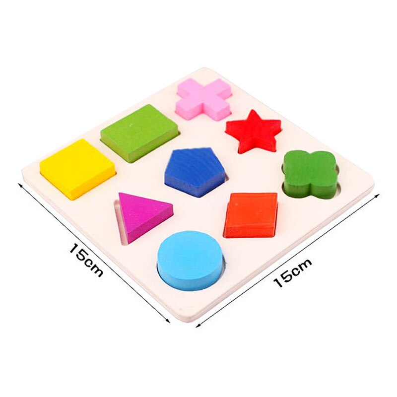 10Pcs Kinderen Puzzel Houten 3D Puzzel Kinderen Houten Geometrische Building Puzzel Vroeg Leren Educatief Speelgoed Leren