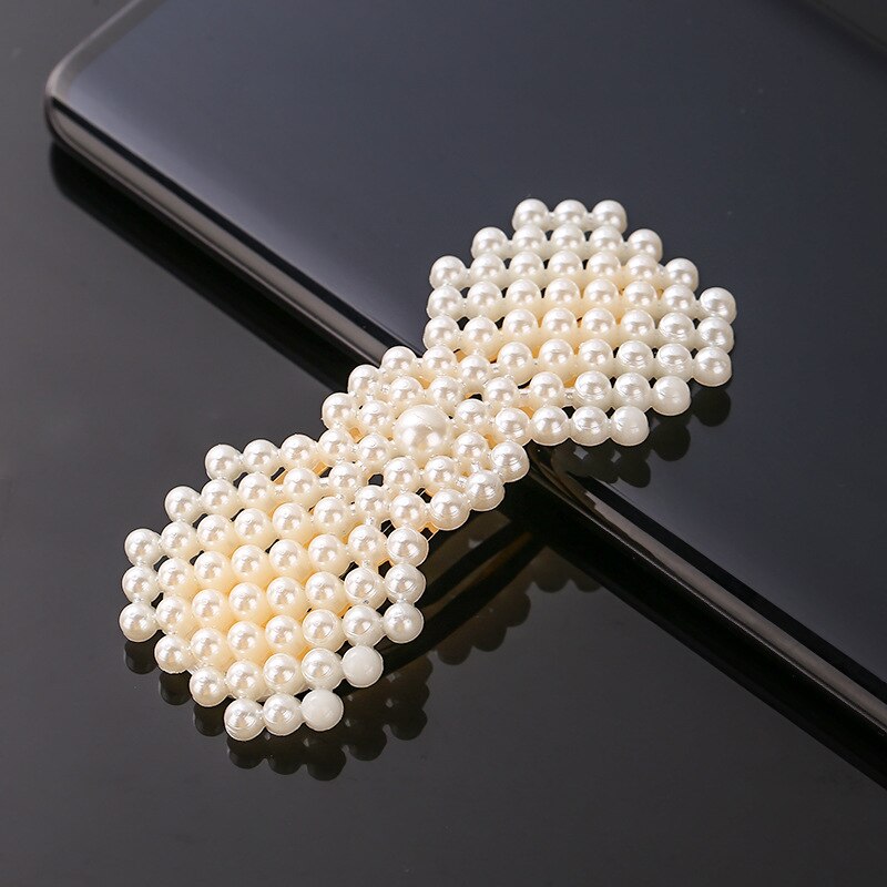 Neue Koreanische Simulierte Perle Barrettes Perlen Geometrische Frauen Haar Clip Griffe Mädchen Schmuck Haar Stifte Haar Zubehör: Rosa