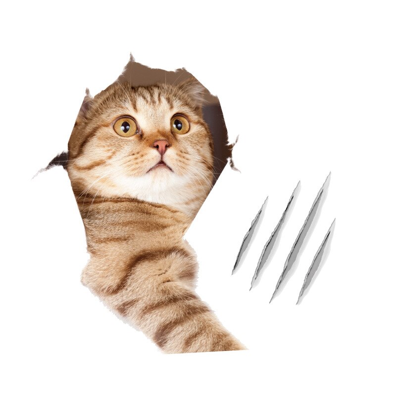 1 stuk achtergrondstickers schattige 3d kattenbehang decoratie badkamer toilet woonkamer huisdecoratie sticker: T1