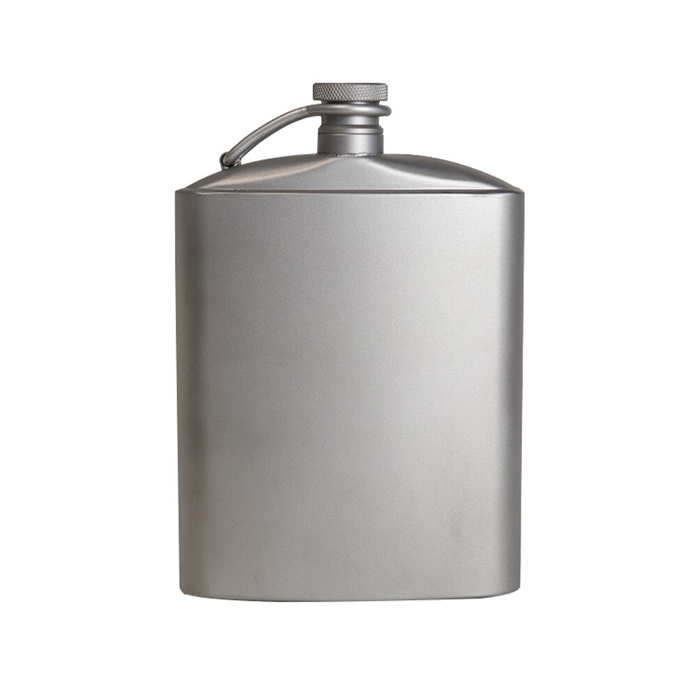 Flacon plat d&#39;hydratation ultraléger avec entonnoir Ti, flacon de vin en titane, avec bouchon à vis, pour randonnée en plein air: 200ML