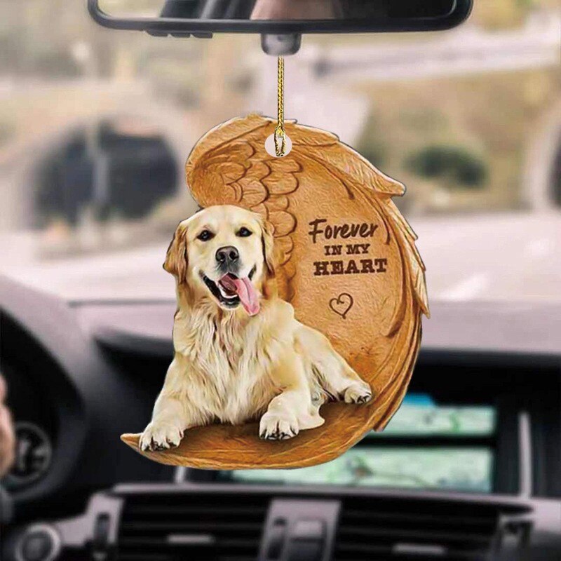 Pendentif ailes d&#39;ange chien, ornement de voiture mignon pendentif ailes de chien, sac à dos automobile, dessin animé porte-clés pour décoration de rétroviseur: C