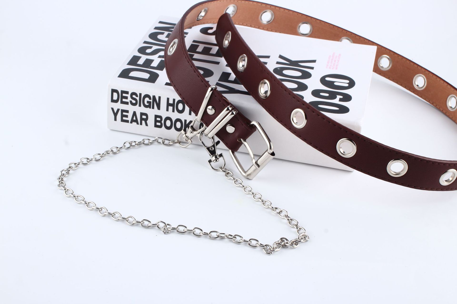 Cinturón de de de lujo para mujer, estilo punk, hebilla de pin clásica, de , pantalones vaqueros salvajes, cinturón de cadena decorativo para vestido: a5