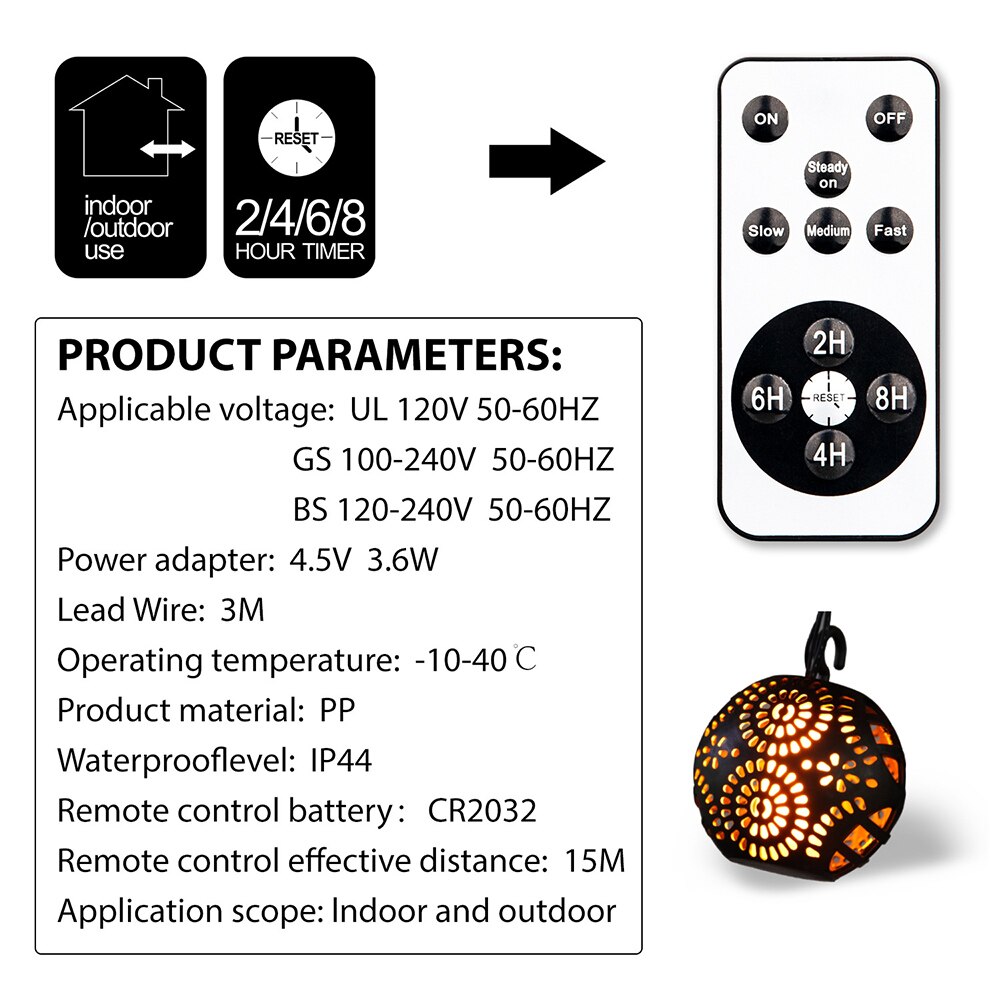 Flame Ball Light String LEDs Flame Cotton Ball Decoration Outdoor Fairy Lights Valentine Wedding Globe Lighting