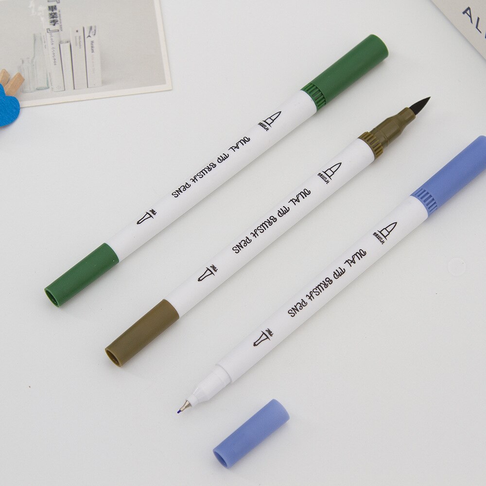 12 24 36 48 60 72 100 Clors Markers Fineliner Water Color Brush Pen Lettering Calligraphy Graffiti Marker Pen Set