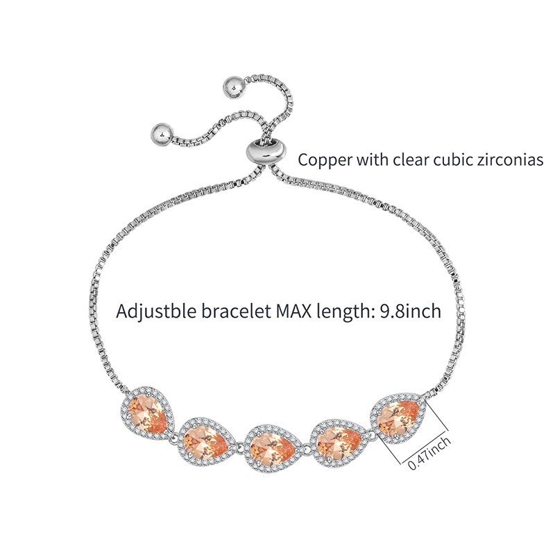 Weimanjingdian marken-armbänder für #39 , birnenförmig geschliffene, farbige zirkonia, Ideal für hochzeiten und als brautschmuck