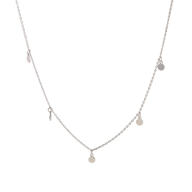 Inzatt ægte 925 sterling sølv geometrisk rund choker halskæde til kvinder fest fine smykker tilbehør: Sølv