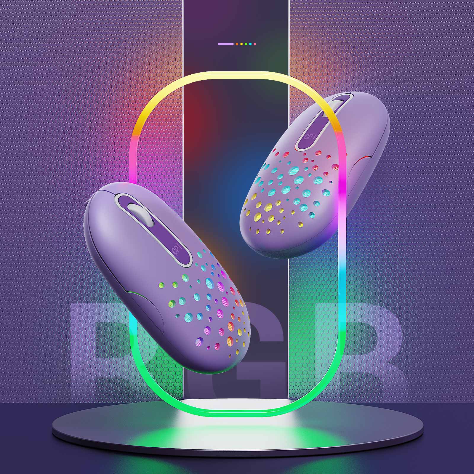 Jelly Comb – souris sans fil LED, couleur changeante, avec coque en nid d&#39;abeille, Rechargeable, fine, silencieuse, pour ordinateur portable