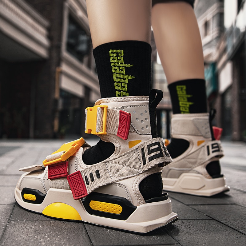 Vesonal Zomer Persoonlijkheid Hip Hop Schoenen Mannen Sandalen Voor Man High Top Sandalias Sandal Slides Rome Straat Rock