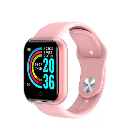 D20 Pro Smart Horloge Y68 IP67 Waterdichte Bluetooth Fitness Tracker Sporthorloge Hartslag Polsband Voor Ios Android: Pink