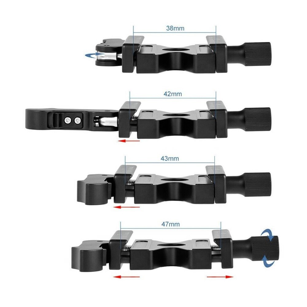 Camera Quick Release Clamp Aluminum Alloy Screw Knob Clamp with Lever for AS Quick Release Plate