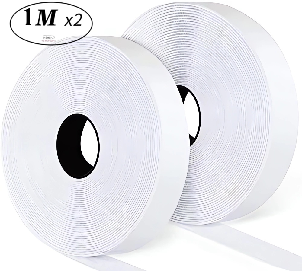 20mm Magic Sticker Tape Self Adhesive Extra Strong Double Sided Adhesive with Sticker Pad Fluffy Hook and Loop Fastener White